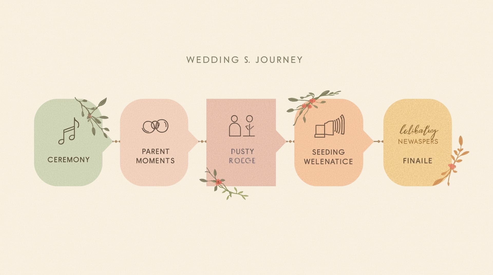 Illustrated timeline infographic showing how to build a country wedding music playlist