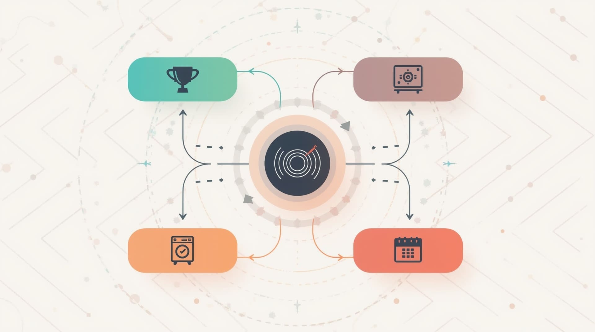 Radial infographic showing five key factors that influence wedding DJ pricing