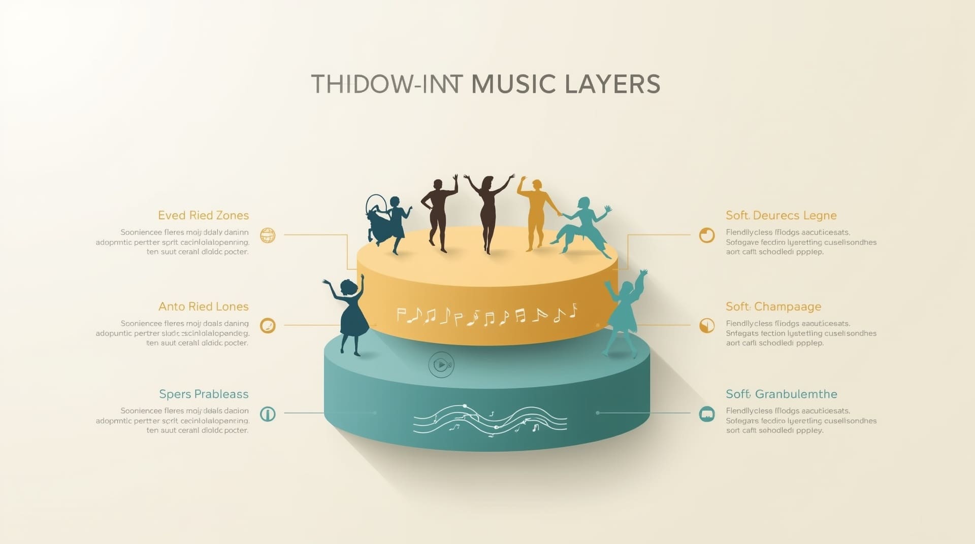 Layered music planning infographic for bar and bat mitzvah party generational dance floor
