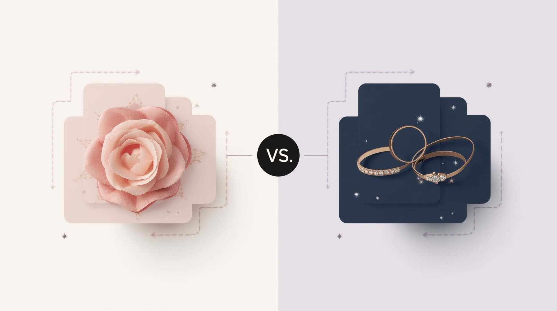 Infographic comparing garter toss and bouquet toss wedding traditions side by side